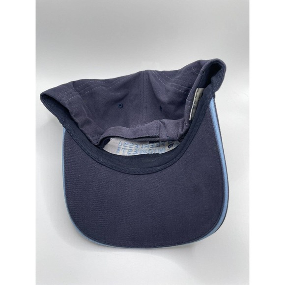 Vintage Faded Peerless Midwest Spell Out Water Splash Cotton Dad Hat Cap Blue - Picture 3 of 5